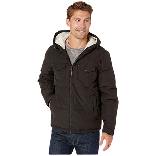 LEVI'S Mens Jackets M / Black LEVI'S -  Hooded Puffer with Sherpa Lining Jacket