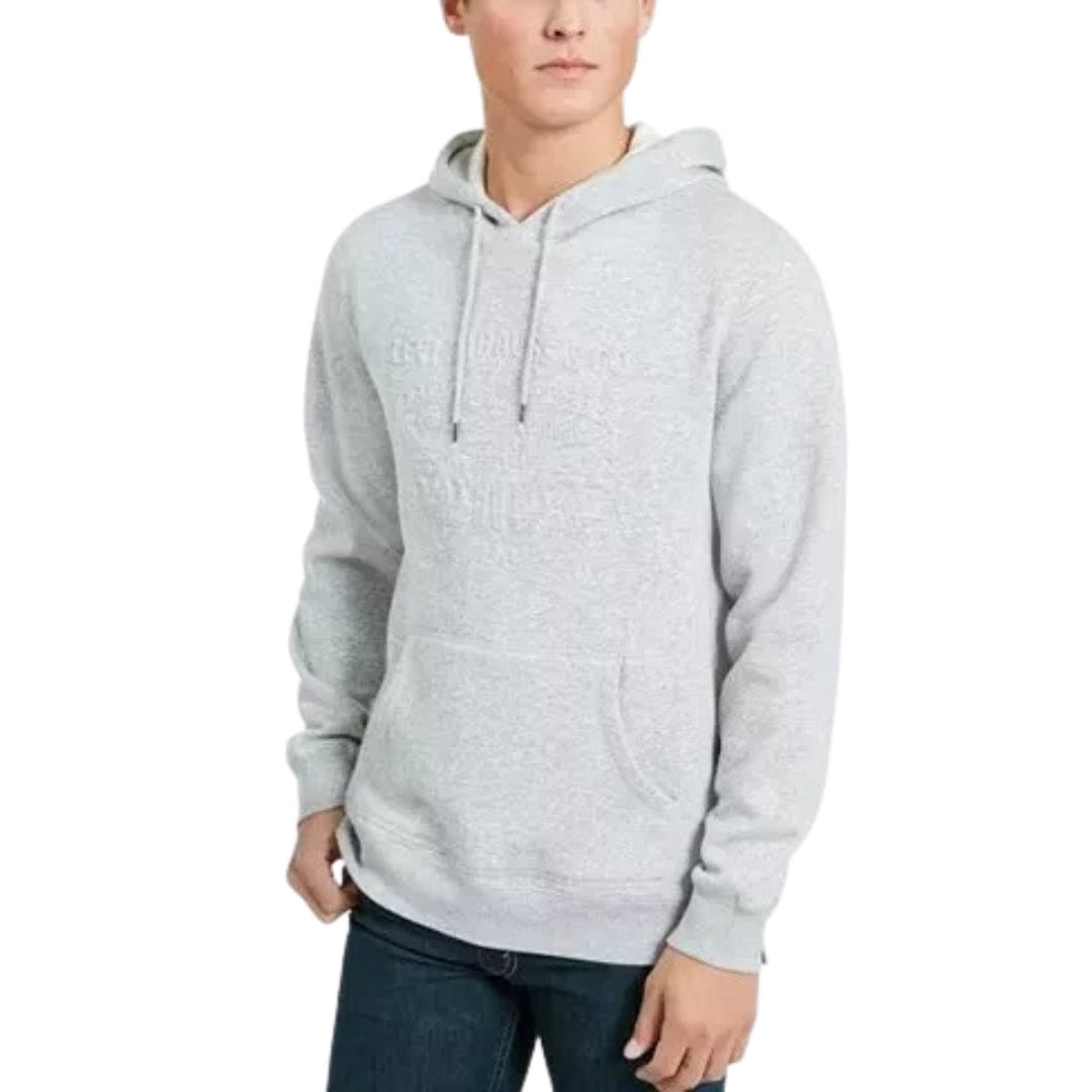 LEVI'S Mens Tops M / Grey LEVI'S - Arena Embossed-Logo Pullover Hoodie