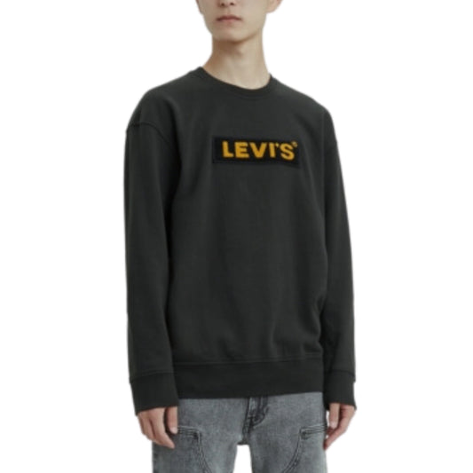 LEVI'S Mens Tops S / Black LEVI'S -  Crewneck Chenille Embroidered Sweatshirt