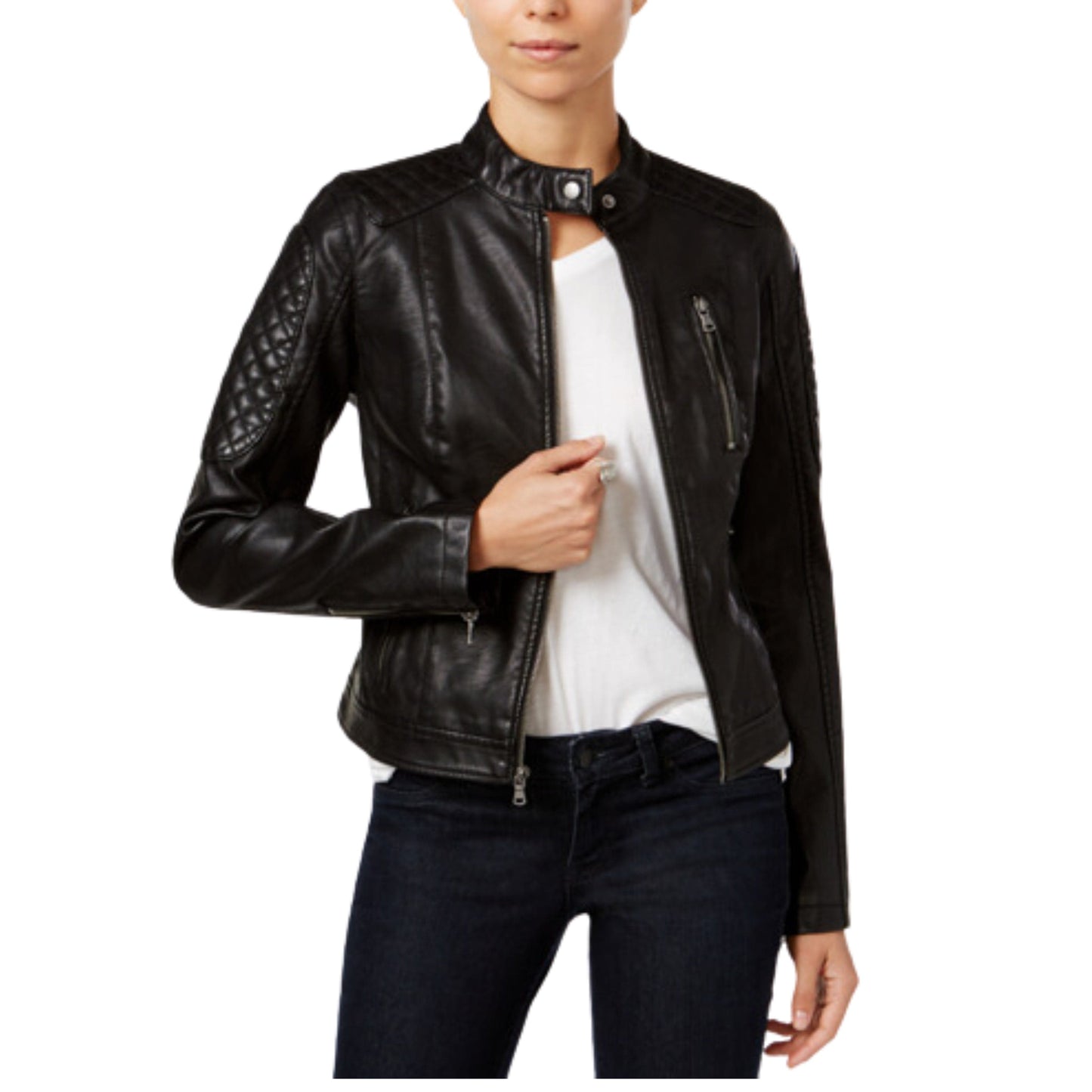 LEVI'S Womens Jackets L / Black LEVI'S - Faux Leather Biker Jacket