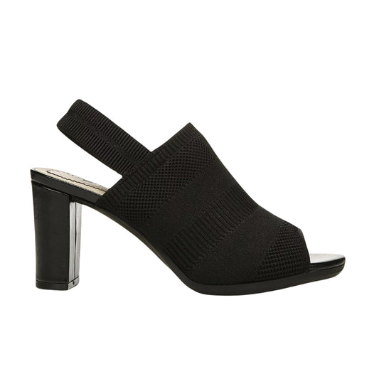 LIFESTRIDE Womens Shoes 38 / Black LIFESTRIDE - Afton Knit Cushioned Slingback Heels