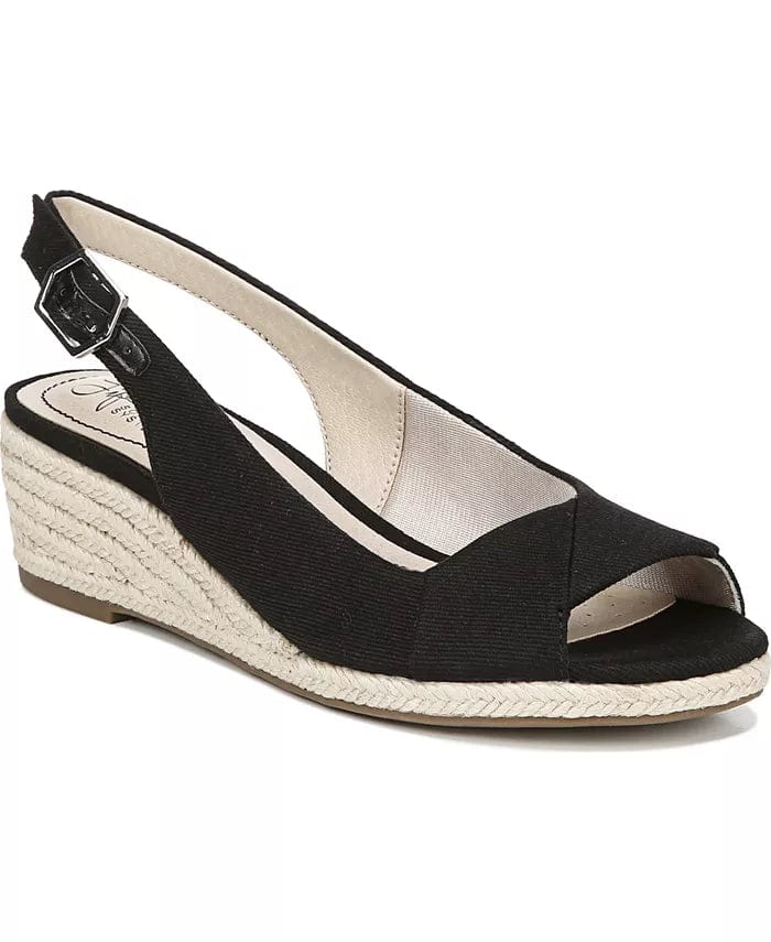 LIFESTRIDE Socialite Peep Toe Slingback Espadrille Wedge Sandals Beyond Marketplace