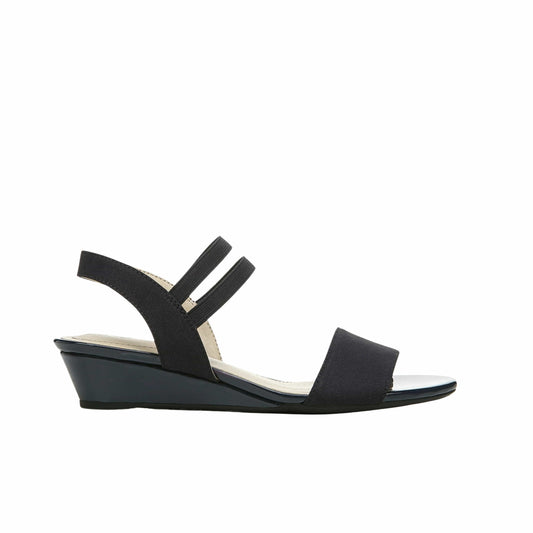 LIFESTRIDE Womens Shoes 38.5 / Black LIFESTRIDE - Yolo Ankle Strap Wedge Sandals