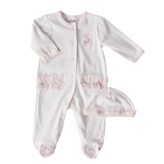 LITTLE ME Baby Girl 9 Month / Multi-Color LITTLE ME - Baby - Ballerina Coverall with Matching Hat, 2 Piece Set