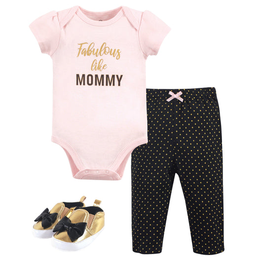 LITTLE TREASURE Baby Girl 3-6 Month / Multi-Color LITTLE TREASURE - BABY -  Fabulous Bodysuit, Pant and Shoe Set in