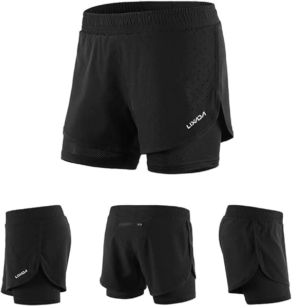 LIXADA Womens sports L / Black LIXADA - Running Shorts 2-in-1