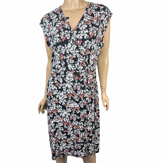 LIZ CLAIBORNE Womens Dress XXL / Multi-Color LIZ CLAIBORNE - Coral Pattern Cap Sleeve Dess