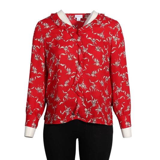 LIZ CLAIBORNE Womens Tops LIZ CLAIBORNE - Floral Long Sleeve Blouse