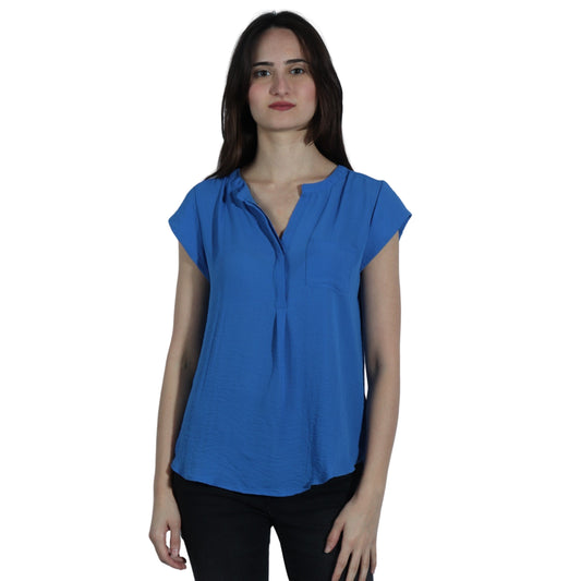 LIZ CLAIBORNE Womens Tops S / Blue LIZ CLAIBORNE - Short Sleeve Blouse