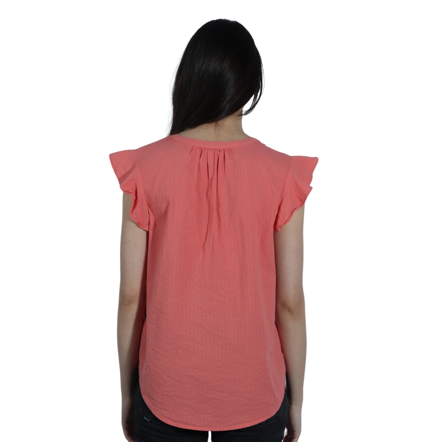 LIZ CLAIBORNE Womens Tops S / Coral LIZ CLAIBORNE - V Neck Blouse