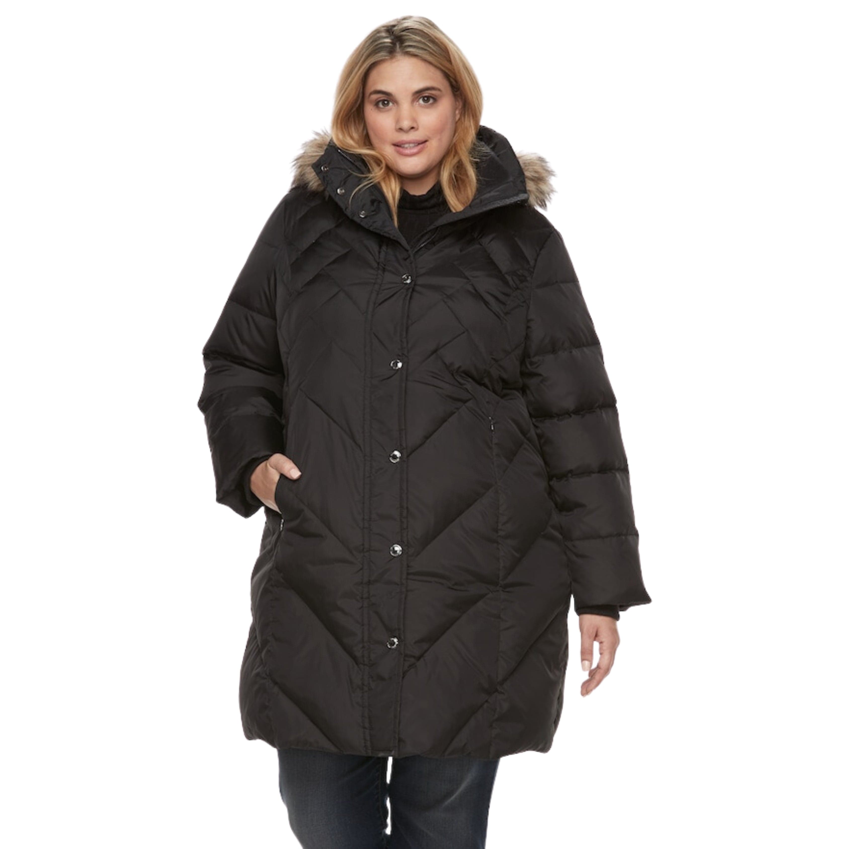 London fog clearance hooded puffer coat