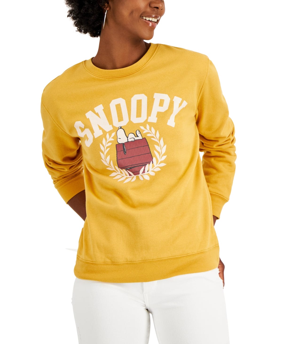 LOVE TRIBE Womens Tops XS / Yellow LOVE TRIBE - Peanuts Snoopy Crest Pullover