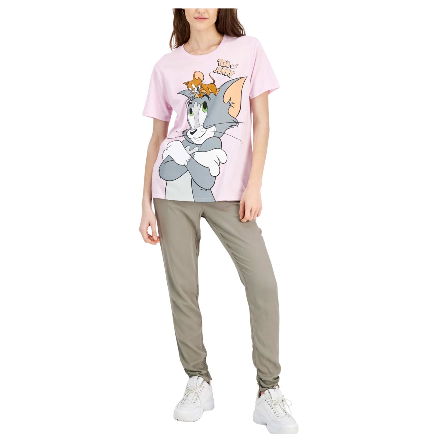 LOVE TRIBE Womens Tops LOVE TRIBE -  Tom and Jerry Graphic-Print T-Shirt