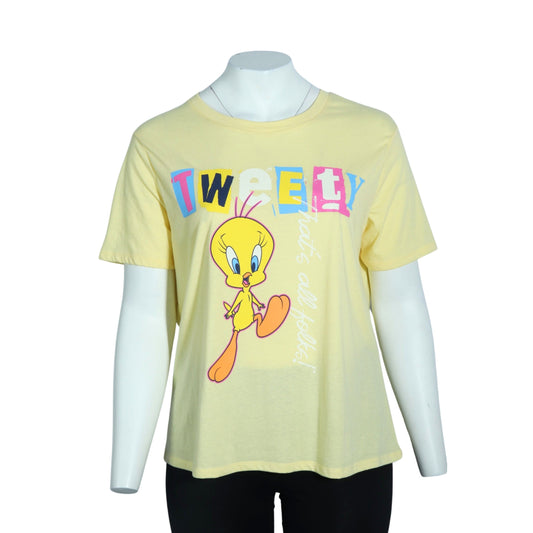 LOVE TRIBE Womens Tops XXXL / Yellow LOVE TRIBE - Tweety Front Printed T-Shirt