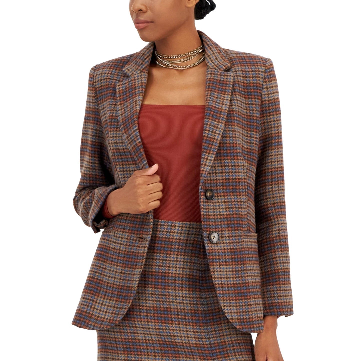 LUCY PARIS Womens Jackets M / Multi-Color LUCY PARIS - Lark Plaid Blazer