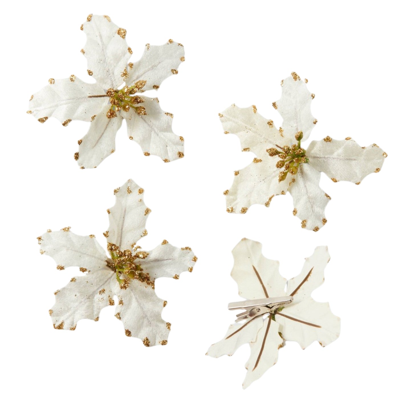 WONDERSHOP - 4ct Gold Poinsettia Clips