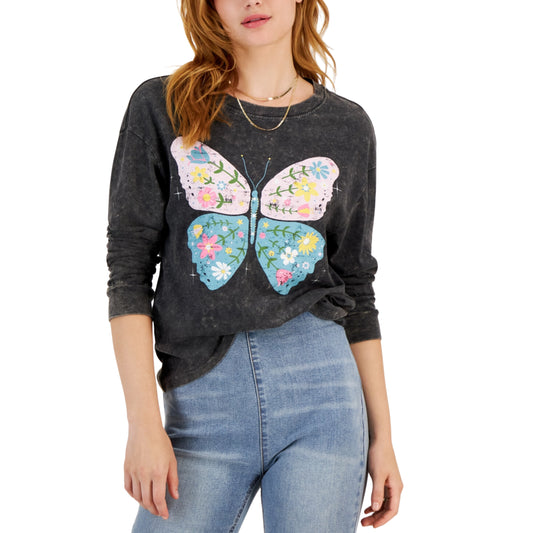 REBELLIOUS ONE - Butterfly Long-Sleeve Blouse