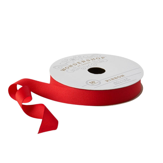 WONDERSHOP - 5/8" Grosgrain Fabric Ribbon Red 36ft