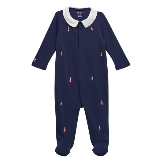 RALPH LAUREN -  Nutcracker Embroidered Footie