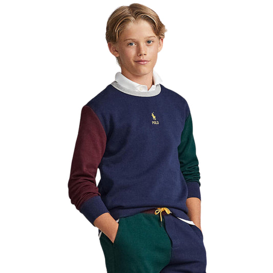 RALPH LAUREN - Color-Blocked Double-Knit Sweatshirt