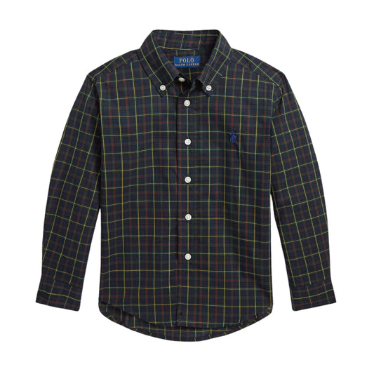 RALPH LAUREN -  Plaid Cotton Poplin Shirt