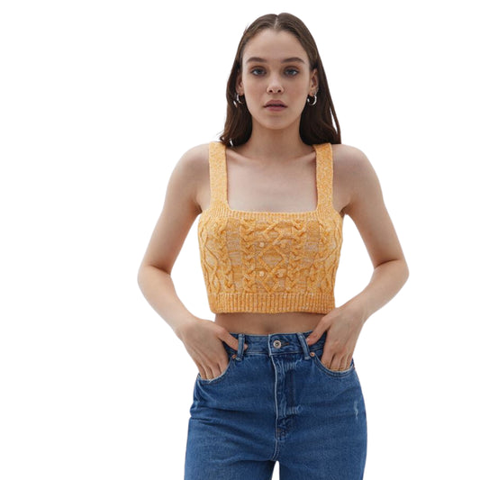 OXXO -  Knit Detailed Crop Tank Top