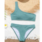 SHEIN - Textured One Shoulder Bikini Set Summer Beach