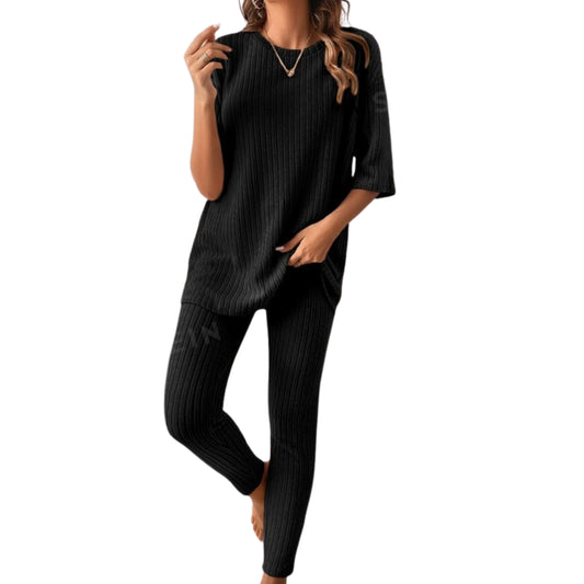 SHEIN -  Solid Drop Shoulder Tee & Leggings