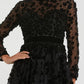 MAC DUGGAL Womens Dress XL / Black MAC DUGGAL - Embellished Floral Sheer Fit and Flare Dress