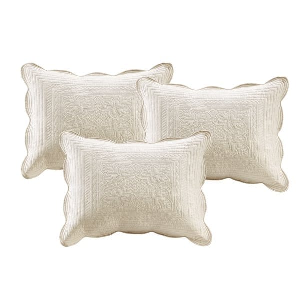MADISON PARK Comforter/Quilt/Duvet Twin / Off-White MADISON PARK - Quilted Scalloped Edge , 6 Piece Daybed Set