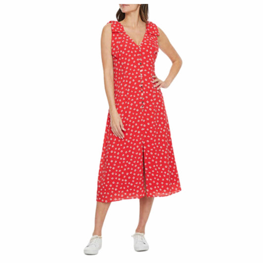 MAIA Womens Dress XL / Red MAIA - Sleeveless Circles MIDI a-Line Dress