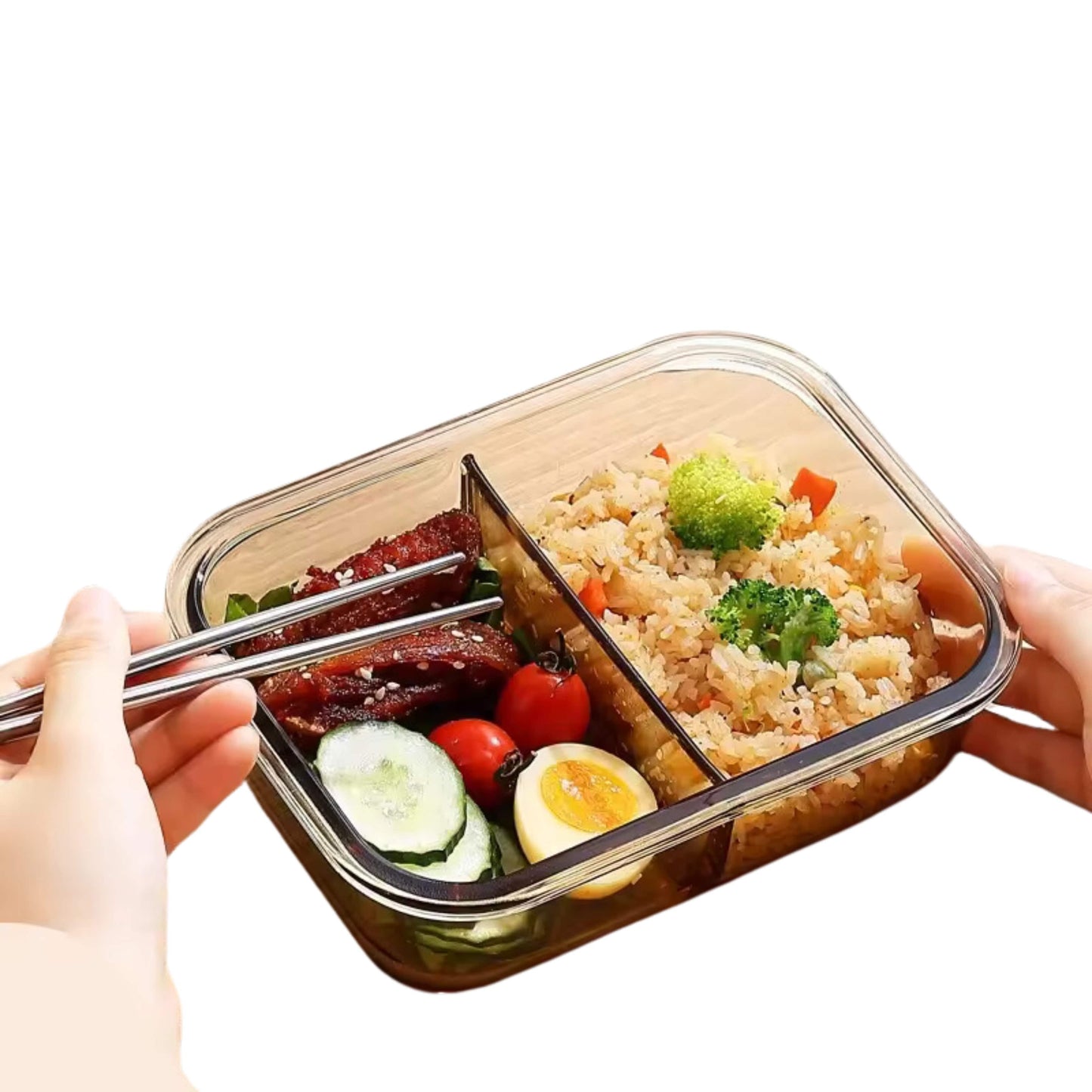 MAIXI School Supplies MAIXI - Divided Meal Glass Bento Lunch Box