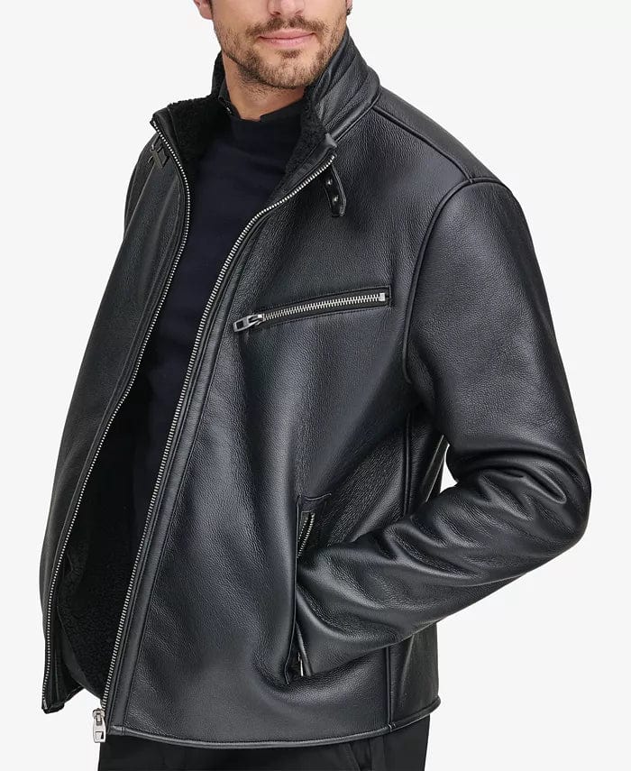 MARC NEW YORK Mens Jackets XXL / Black MARC NEW YORK - Faux-Leather Full-Zip Moto Jacket