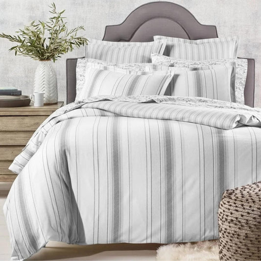 MARTHA STEWART Comforter/Quilt/Duvet Twin / Multi-Color MARTHA STEWART - Scandi Stripe Flannel Duvet Cover