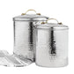 MARTHA STEWART Kitchenware Silver MARTHA STEWART -  Collection Hammered Stainless Steel Canisters 2 pcs