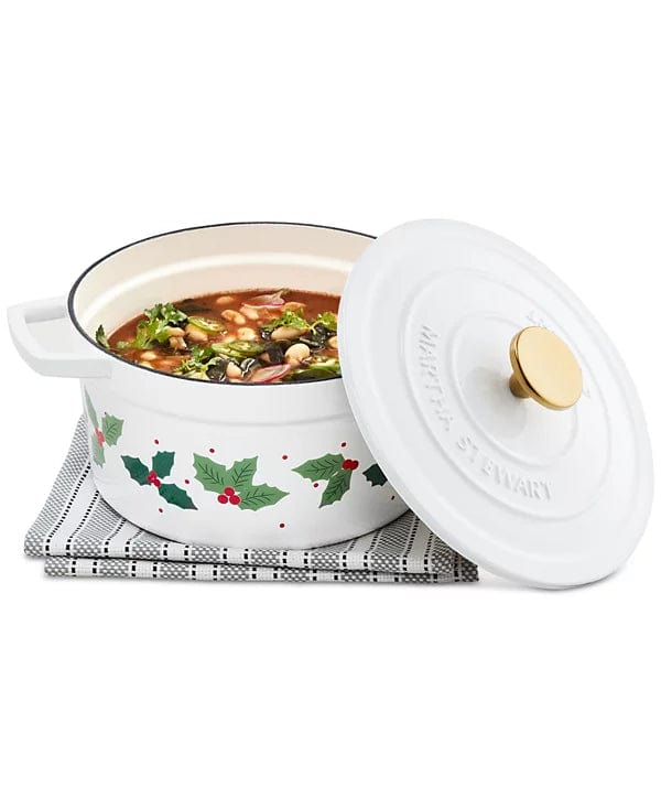 MARTHA STEWART Kitchenware White MARTHA STEWART - Holly 4-Qt. Enameled Cast Iron Dutch Oven