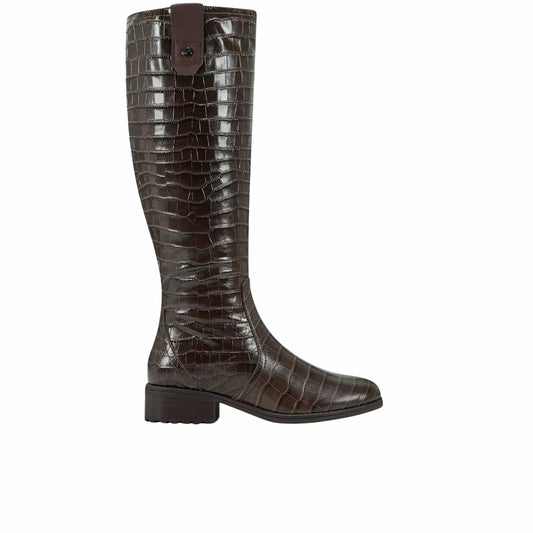 MARTHA STEWART Womens Shoes 39 / Brown MARTHA STEWART - Leather Block Heel Knee-High Boots