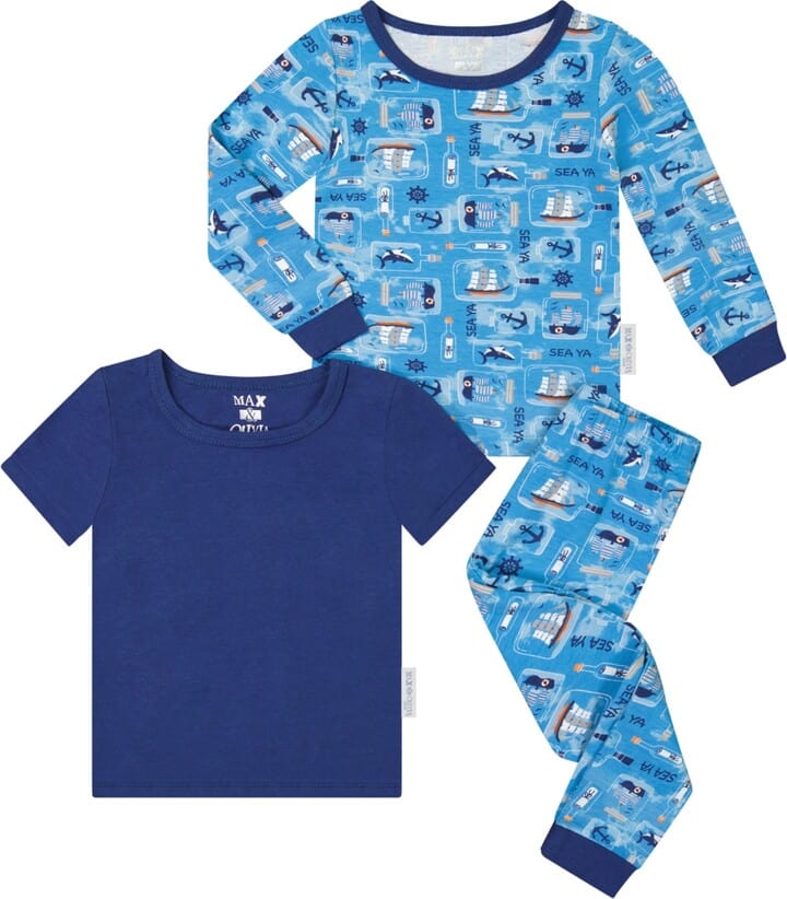MAX & OLIVIA Boys Pajamas 4 Years / Multi-Color MAX & OLIVIA - Kids - Sea Related Printed Set
