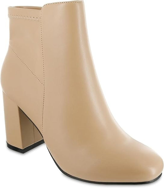 MIA Womens Shoes 37.5 / Beige MIA - Carla Block Heel Booties