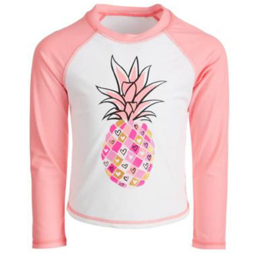 MIKEN MERMAIDS Girls Swimwear XS / Multi-Color MIKEN MERMAIDS - Kids -  Pineapple-Print Long-Sleeve Rash Guard