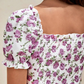 SHEIN - Floral Print Sweetheart Neck Puff Sleeve Blouse