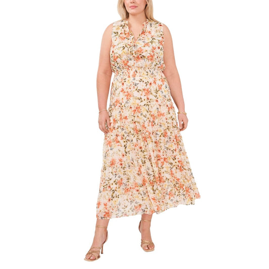 MSK Womens Dress XXL / Multi-Color MSK - Floral Print Long Maxi Dress