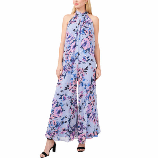 MSK Womens Overall L / Multi-Color MSK - Halter Neck Floral Jumpsuit
