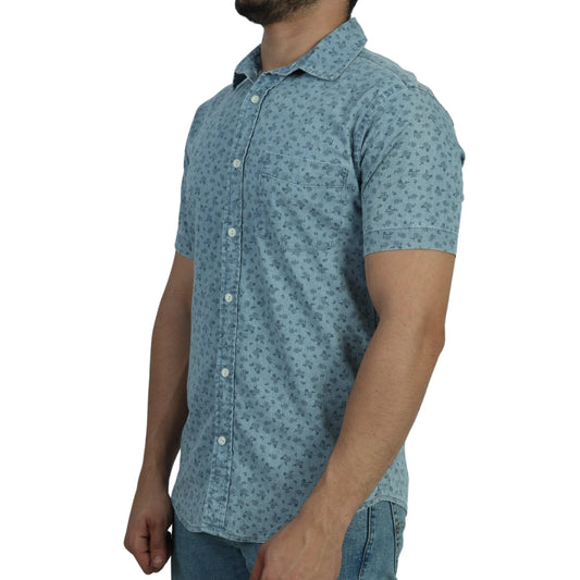 MUTUAL WEAVE Mens Tops S / Blue MUTUAL WEAVE - Floral All Over T-shirt