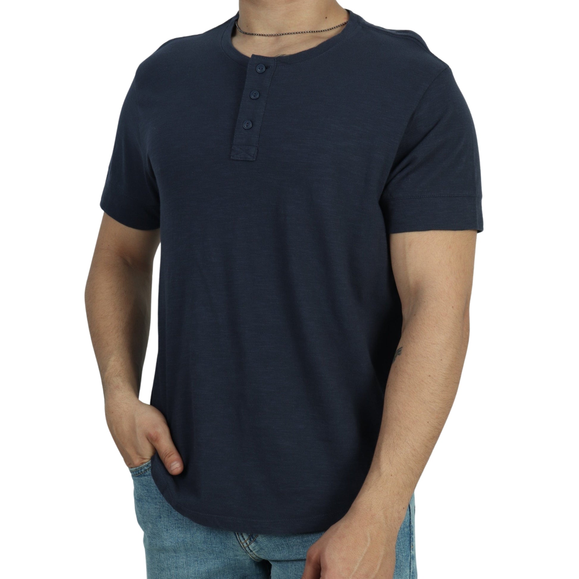 MUTUAL WEAVE Mens Tops L / Navy MUTUAL WEAVE - Pull Over Top