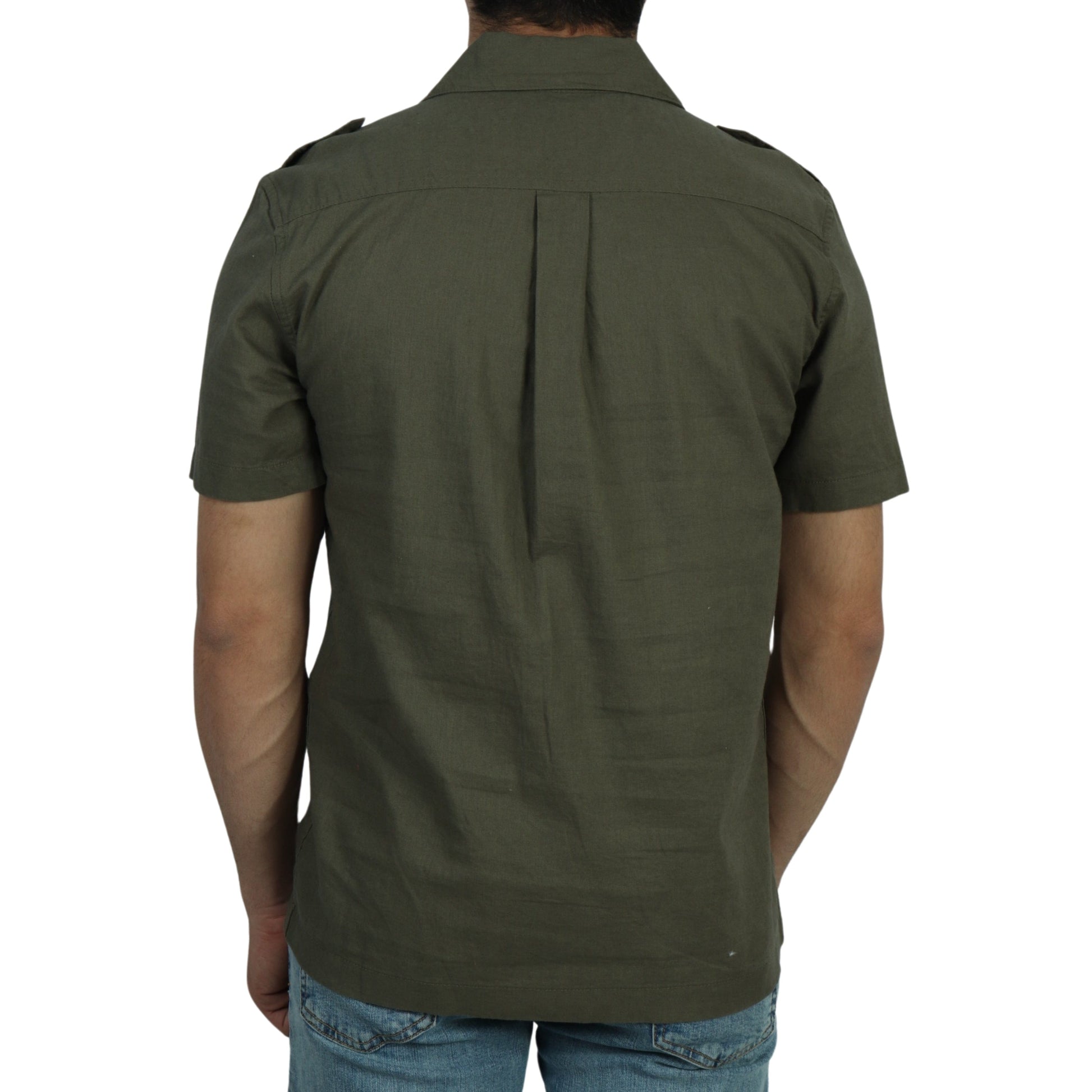 MUTUAL WEAVE Mens Tops L / Green MUTUAL WEAVE - T-shirt Buttons Front