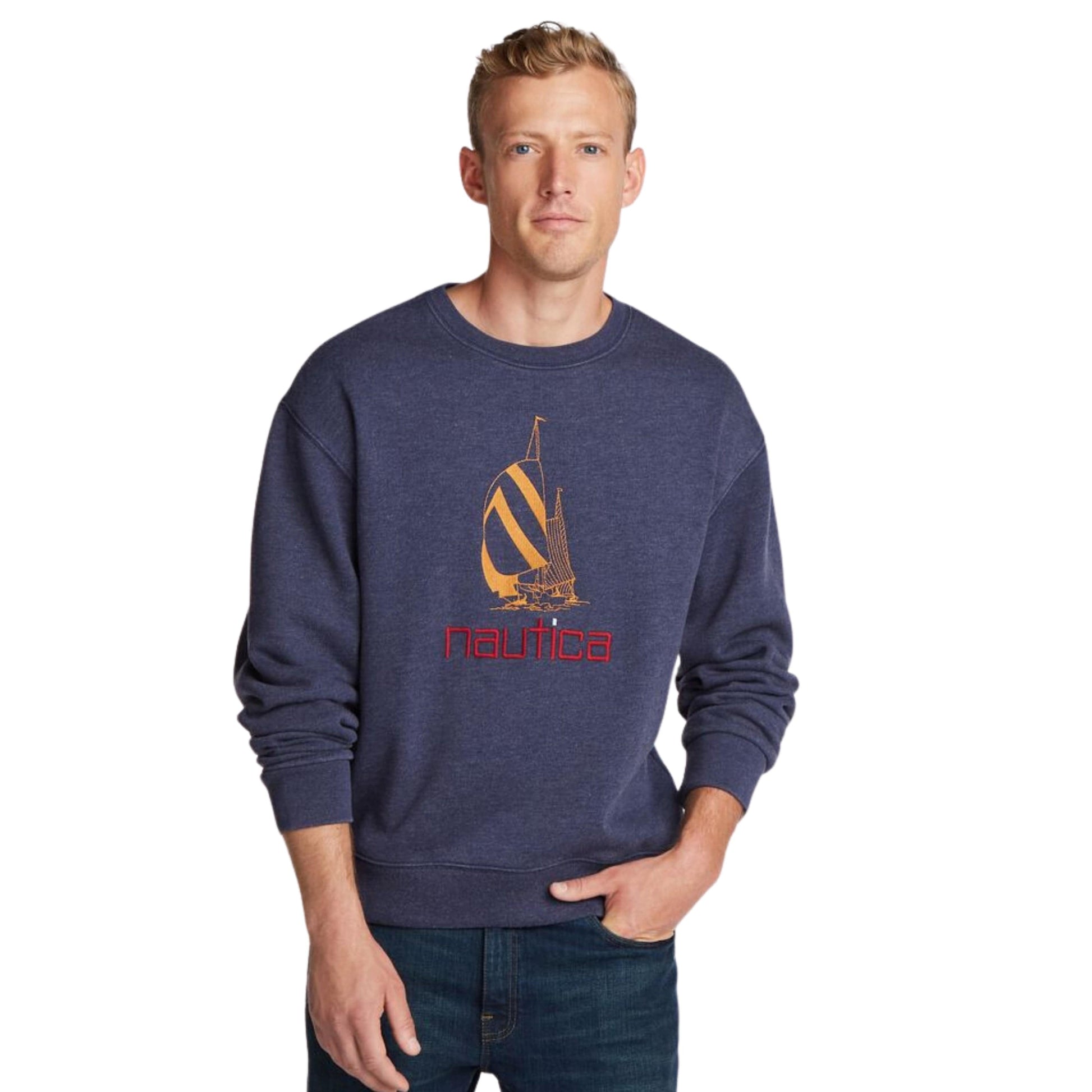 NAUTICA Mens Tops L / Navy NAUTICA - Spinnaker Pullover Sweatshirt