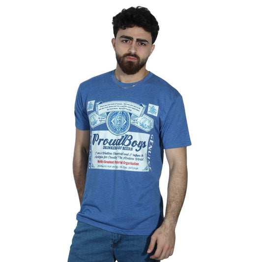 NEXT LEVEL Mens Tops L / Blue NEXT LEVEL - Proud Boys Front Printed T-Shirt