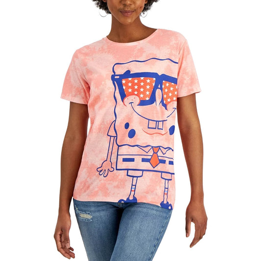 NICKELODEON Womens Tops S / Multi-Color NICKELODEON - SpongeBob SquarePants Graphic-Print Tee