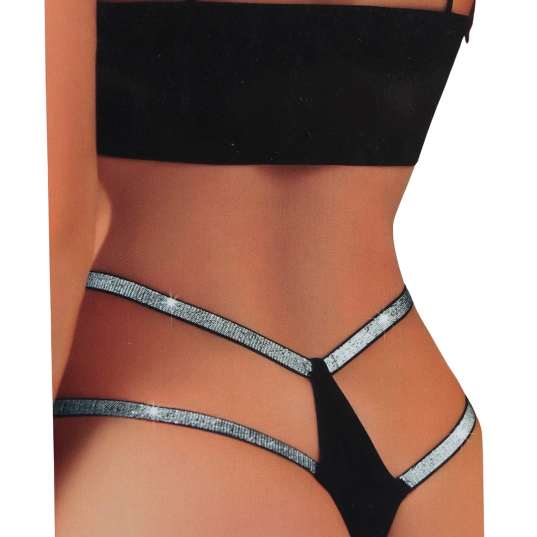 NIGHTLIGHT One Size / Black NIGHTLIGHT - Multiple Strap Thong